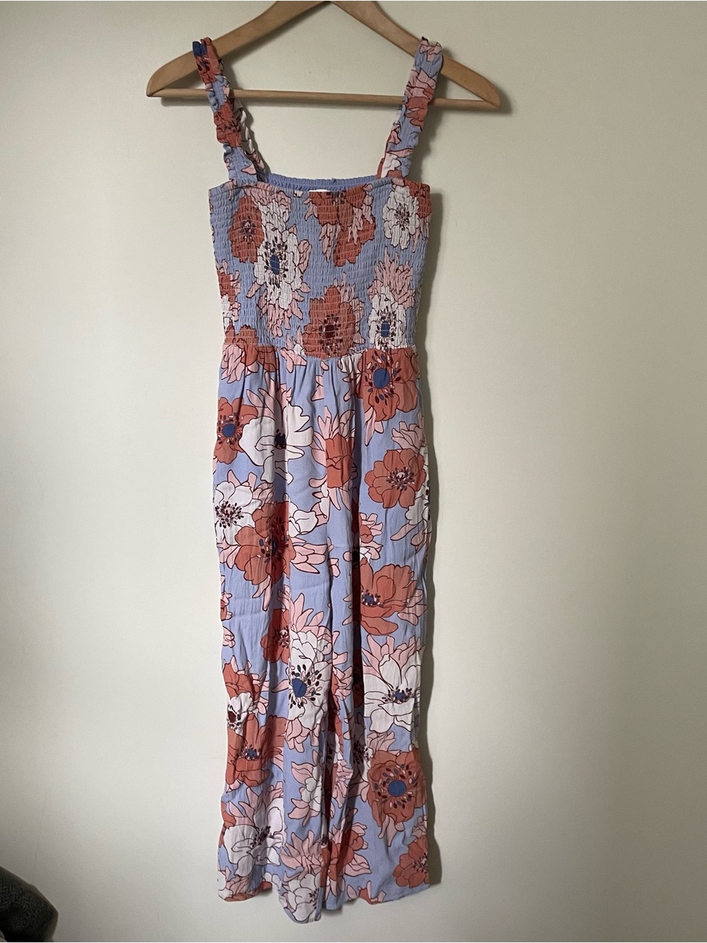 Aritzia Wilfred Chianti Jumpsuit Floral Printed Wide Leg Cropped Size Small - Picture 2 of 9